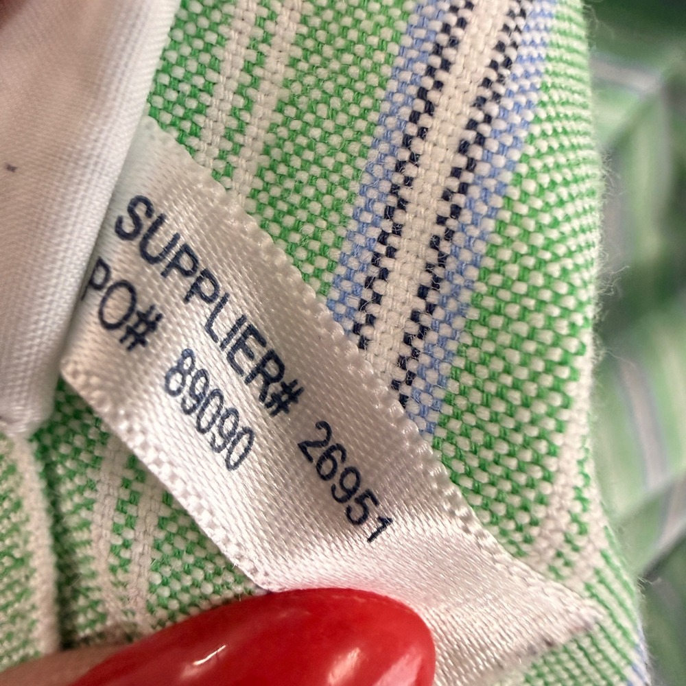 Ralph Lauren Button Down Mens Large Pre-Owned Pastel Green Striped Custom Fit - Picture 15 of 15